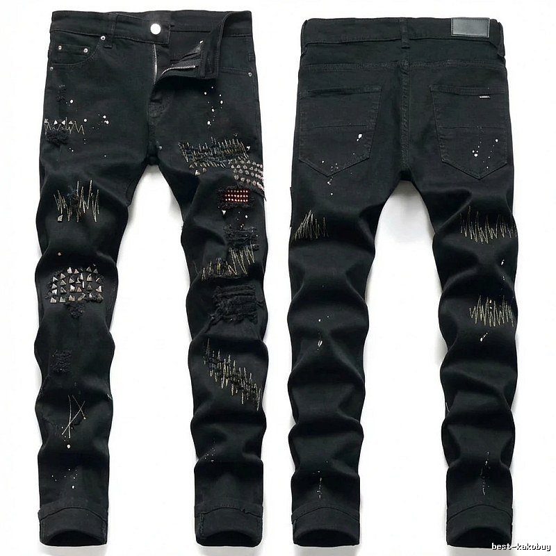 AMIRI Ripped Trendy Black Pants