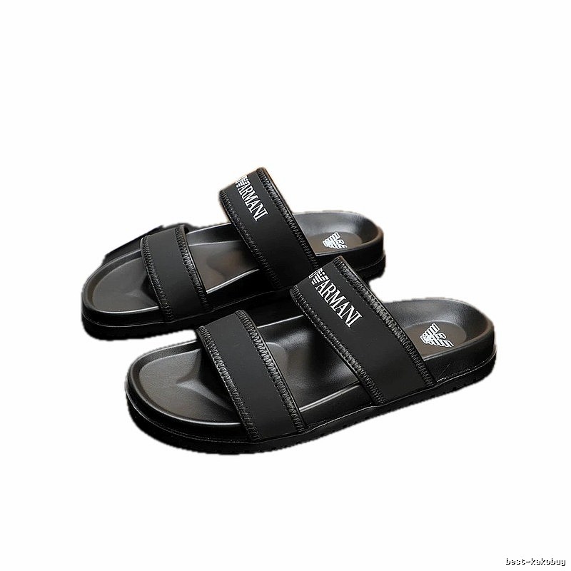 Armani Casual Style Black Slides