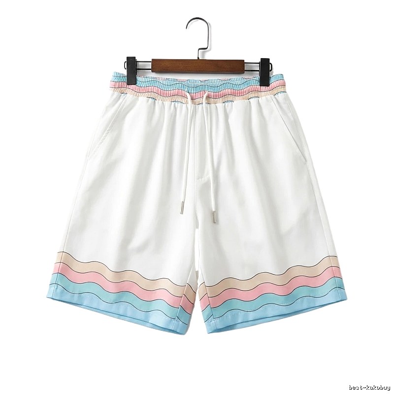 Casablanca Wave Pattern Casual White Shorts