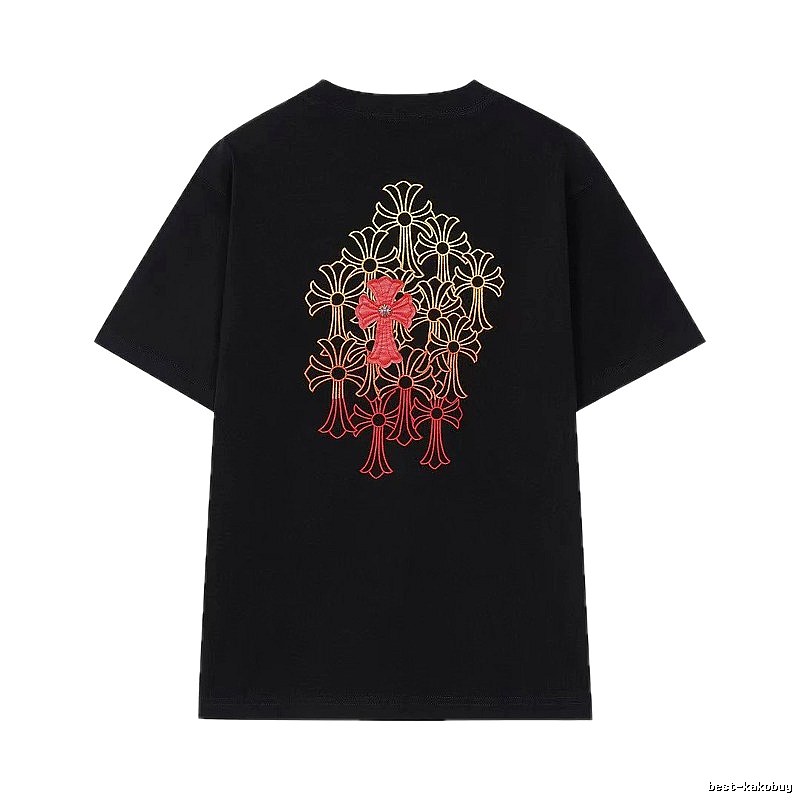 Chrome Hearts Cross Embroidered Street Style Black T-Shirt