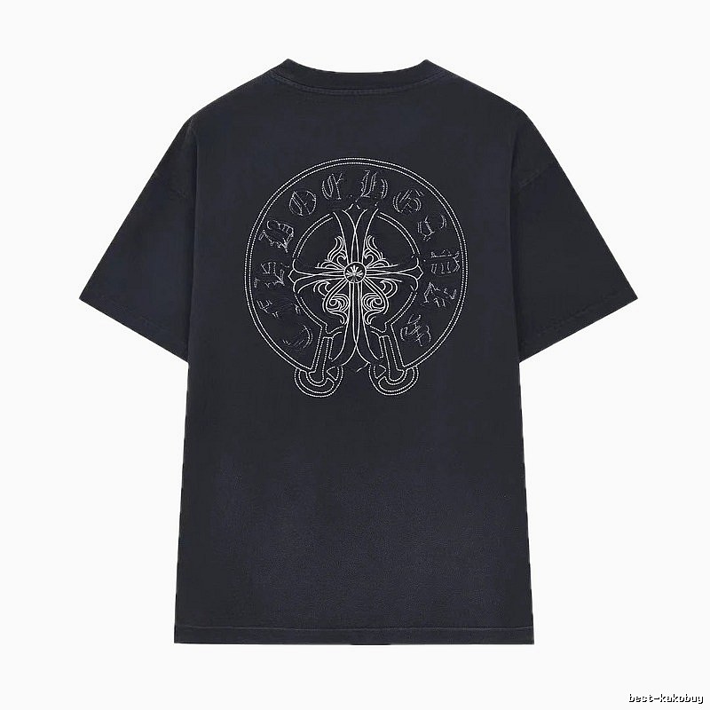 Chrome Hearts Cross Embroidered Street Style Black T-Shirt