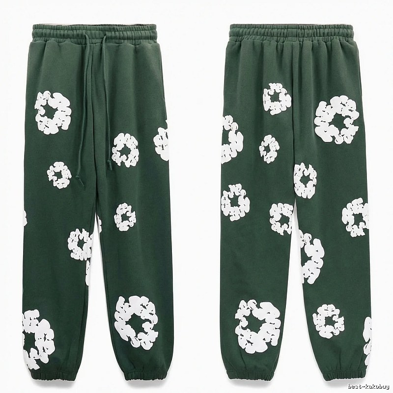 Denim Tears Printed Casual Dark Green Pants