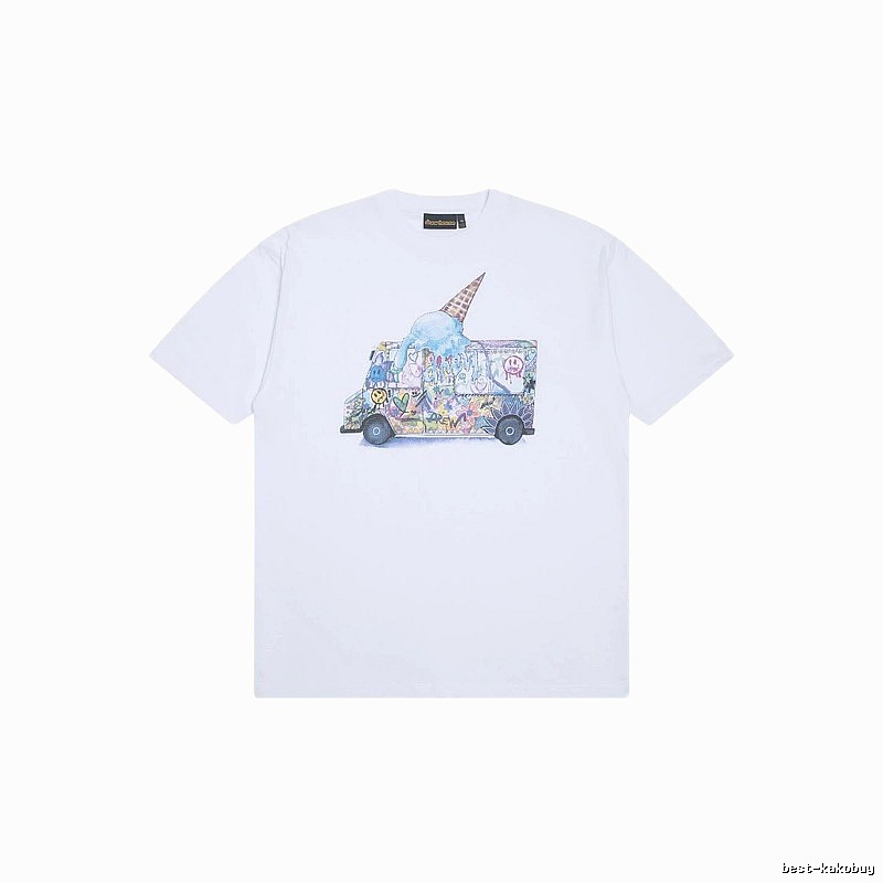 DREW Graffiti Style Ice Cream Truck White Short Sleeve T-shirt