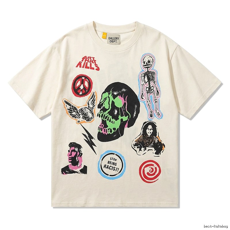 Gallery Dept Skeleton Print Trendy and Cool Style T-shirt