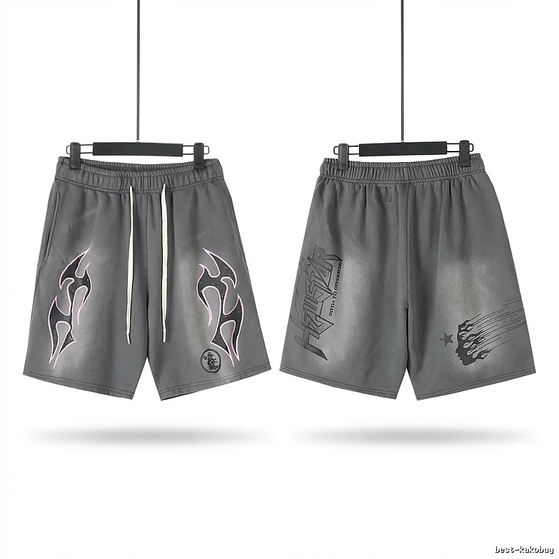 Hellstar dark-style grey shorts