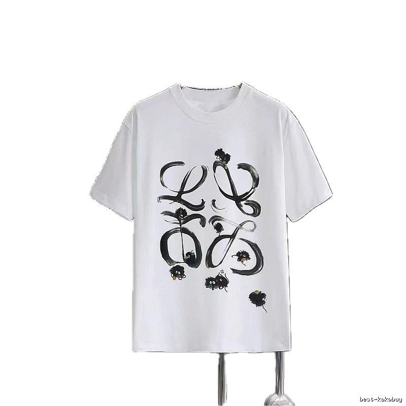 LOEWE x Hayao Miyazaki Collaboration Graffiti-Style White Short-Sleeve T-Shirt