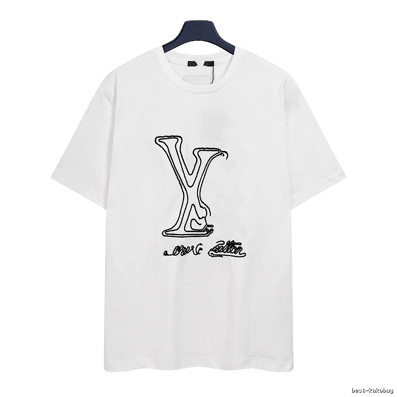 Louis Vuitton Embroidered Trendy Style White Short-sleeve T-shirt