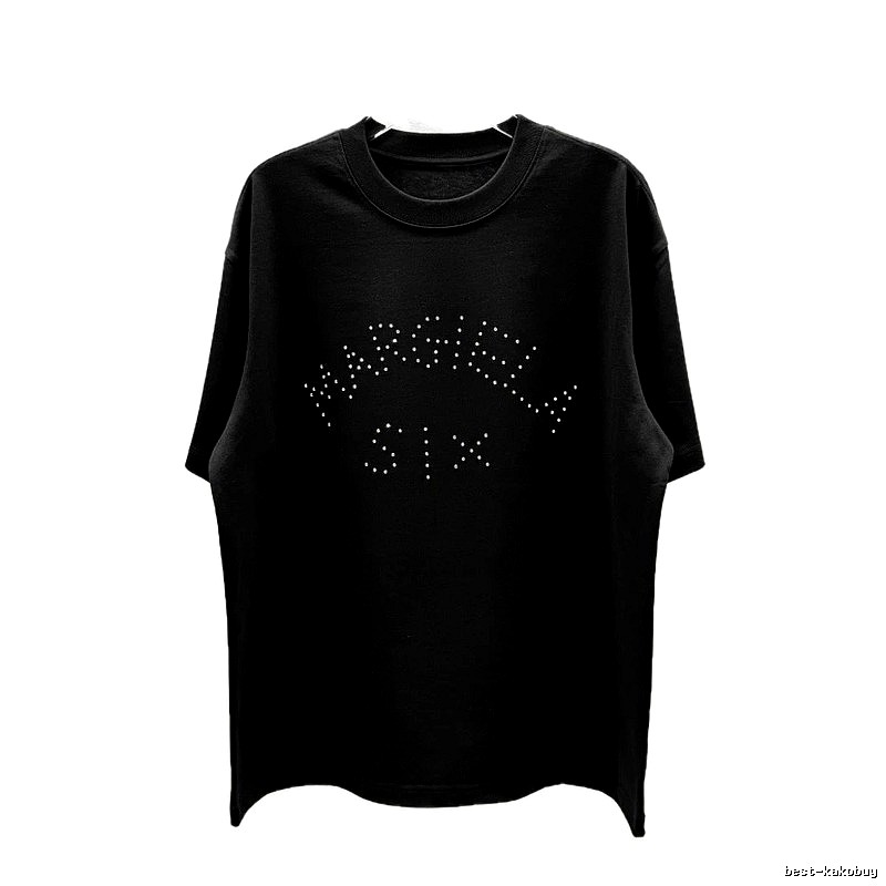 Maison Margiela MM6 Trendy & Cool Black Rhinestone-Embellished T-Shirt