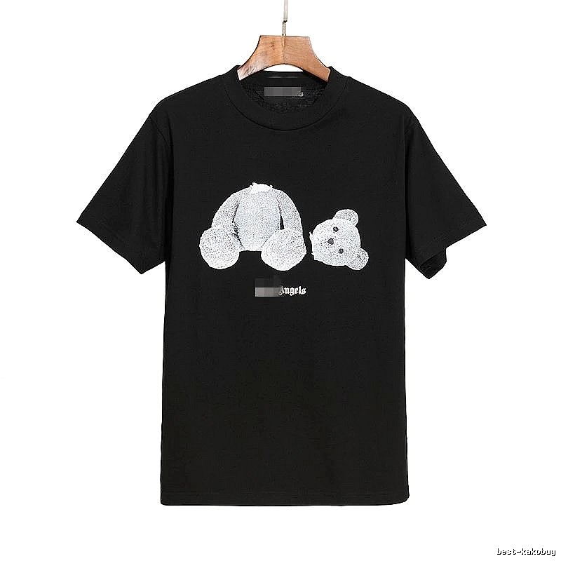 Palm Angels Casual Bear graphic T-shirt White Colorful Bear for Comfortable Styling