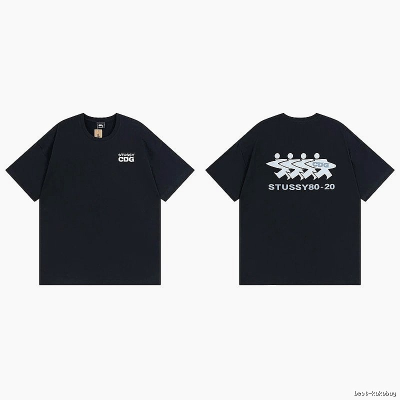 Stussy Black Spider Graphic T-Shirt Modern Fit Logo