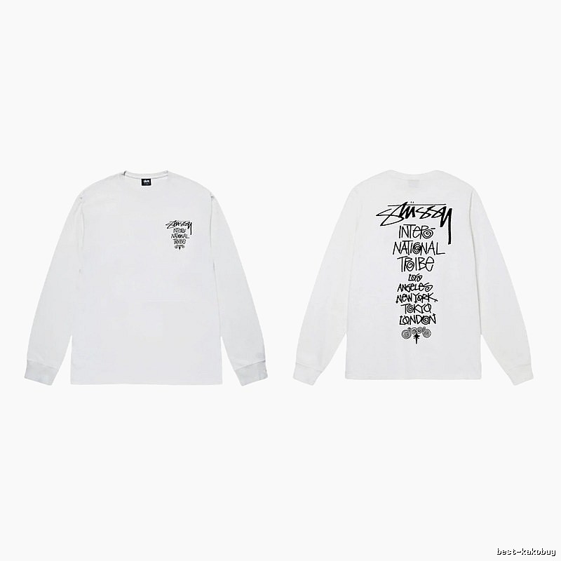 Stussy retro-style white long-sleeved shirt