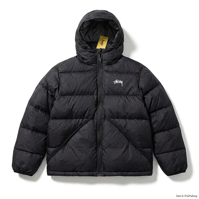Stussy trendy and cool black down jacket