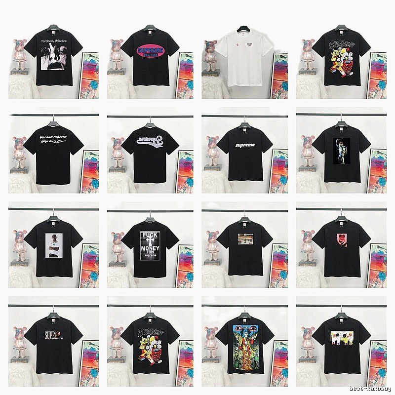 Supreme Printed Street Style Black T-Shirt