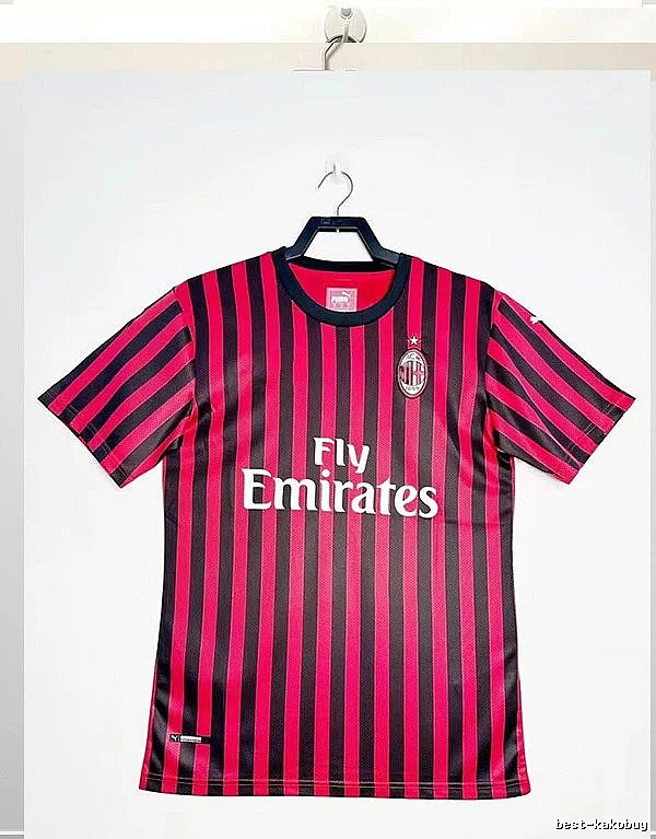 AC Milan Lightweight Retro soccer jersey Red Black Striped for Gift Ideas