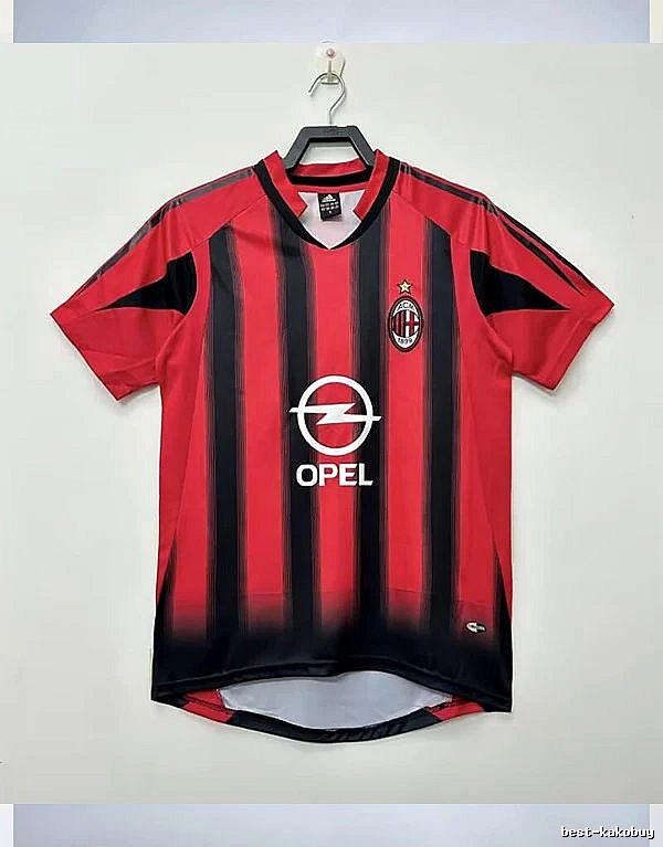AC Milan Monogram Retro soccer jersey Red Black Striped for Layered Styling
