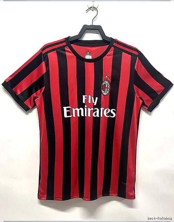AC Milan Streetwear Retro soccer jersey Red Black Striped with Practical Shape