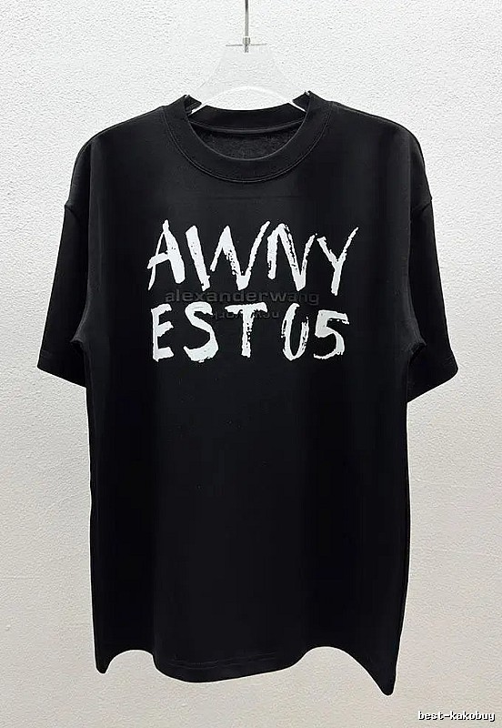 Alexander Wang Alphabet Street Style Black T-Shirt