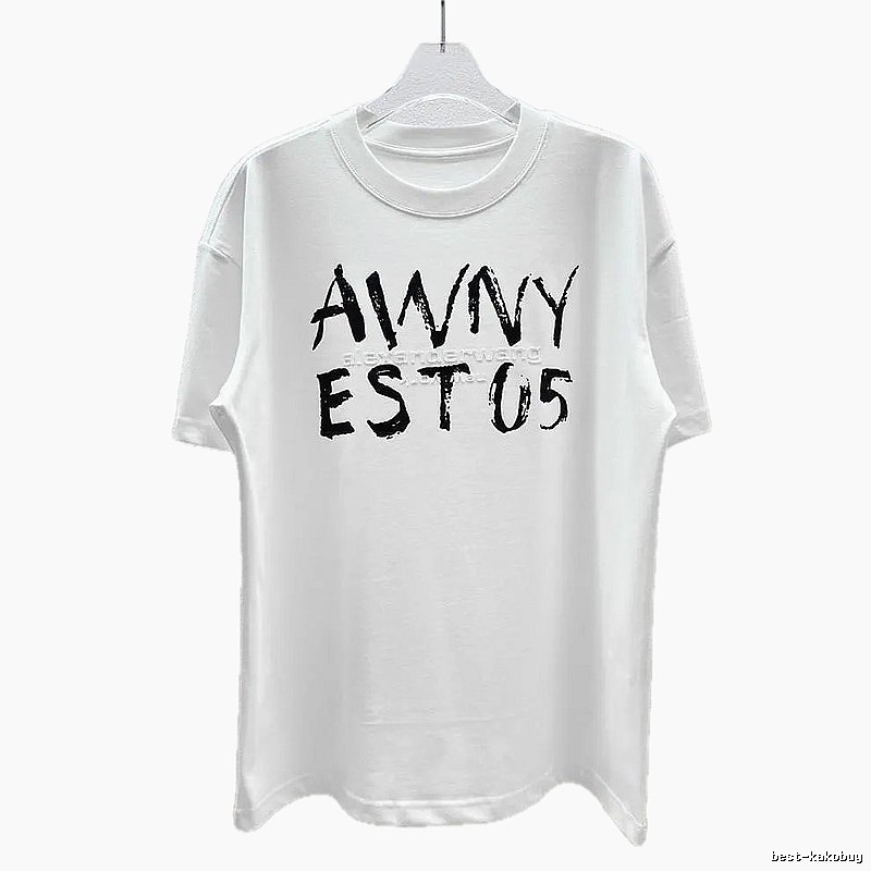 Alexander Wang Graffiti Letter Street Style White T-Shirt