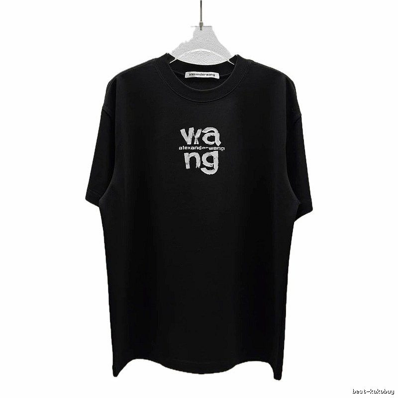 Alexander Wang Letter Print Cool Black T-Shirt