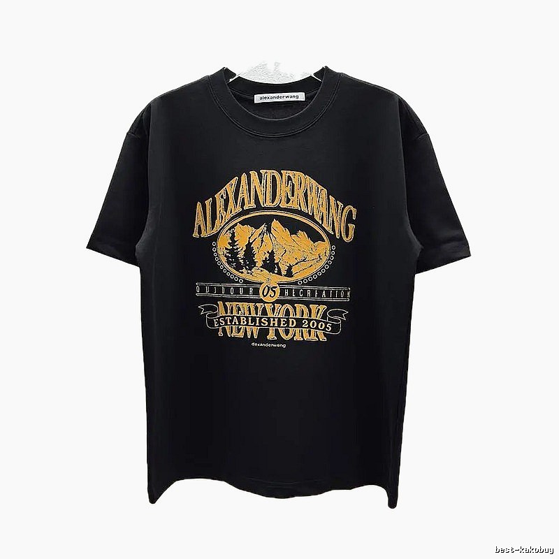 Alexander Wang Vintage-style Printed Black T-Shirt