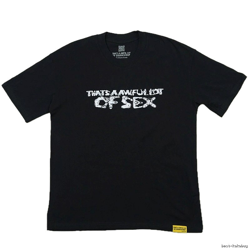 ALOCS Letter Printed Street Style Black T-Shirt
