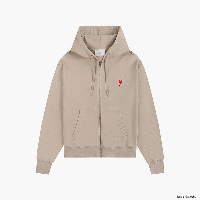 AMI Love Minimalist Style Beige Cardigan