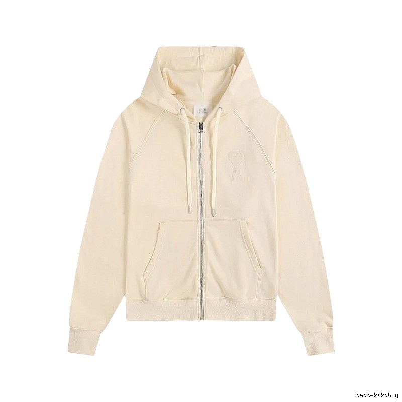 AMI Love Minimalist Style Beige Sweatshirt