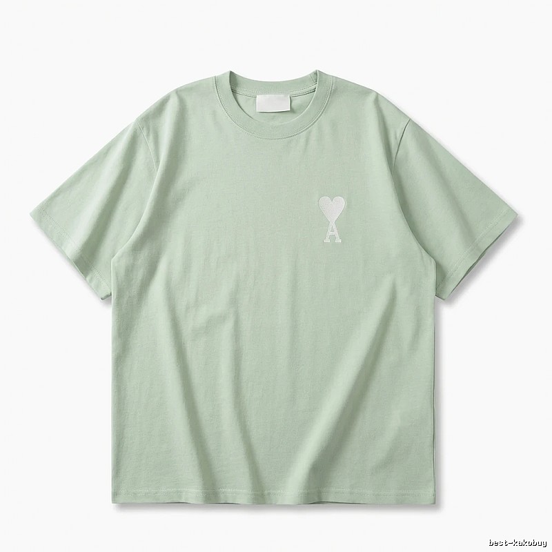 AMI Love Series Simple Style Light Green T-shirt