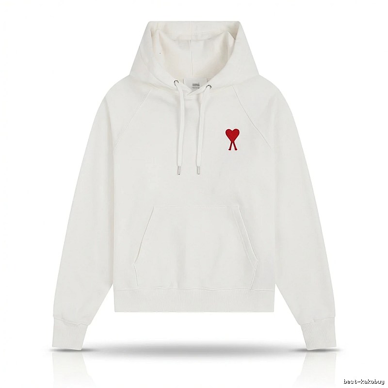 AMI Love Simple White Hoodie