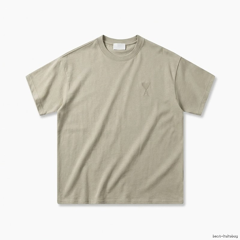 AMI minimalist style khaki T-shirt