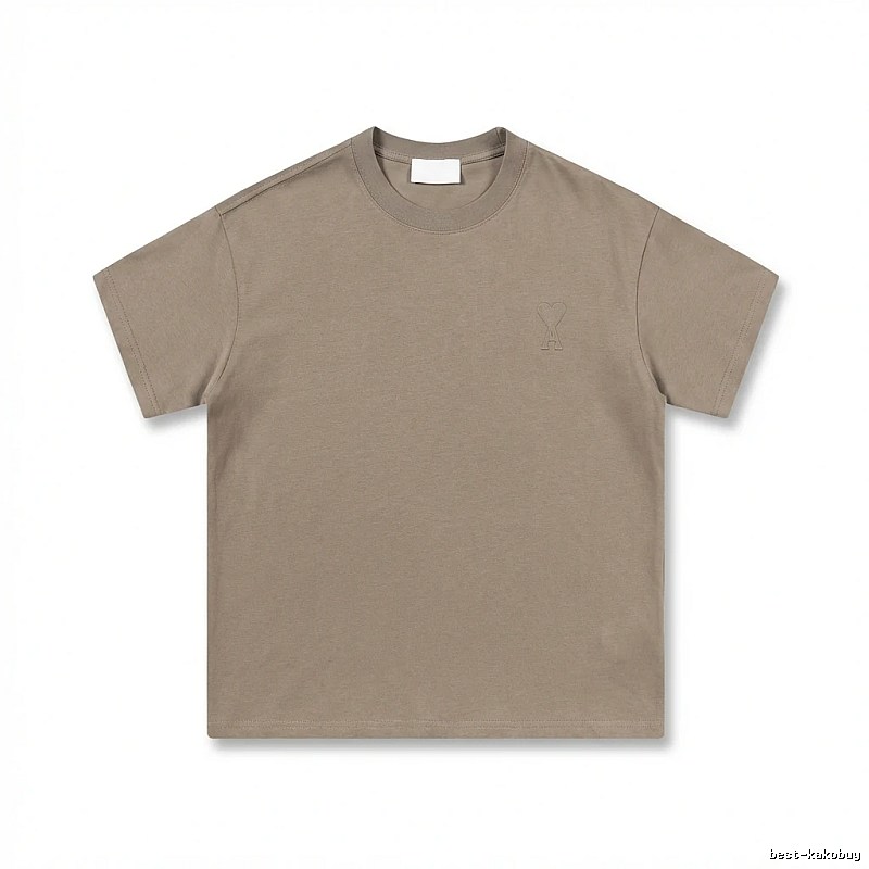 AMI minimalist style khaki T-shirt
