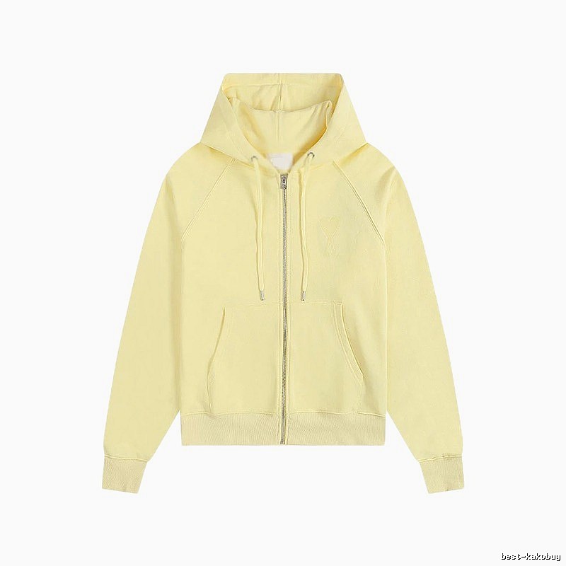 AMI minimalist style light yellow hoodie