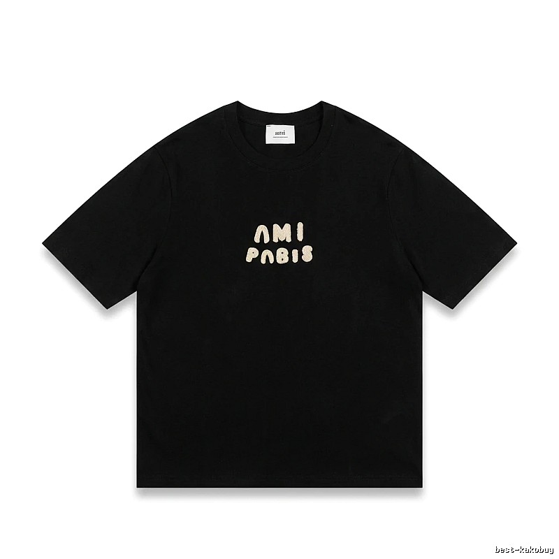 AMI Paris Alphabet Style Black T-shirt