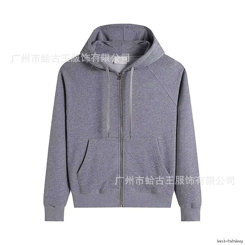 AMI simple and casual style gray hoodie