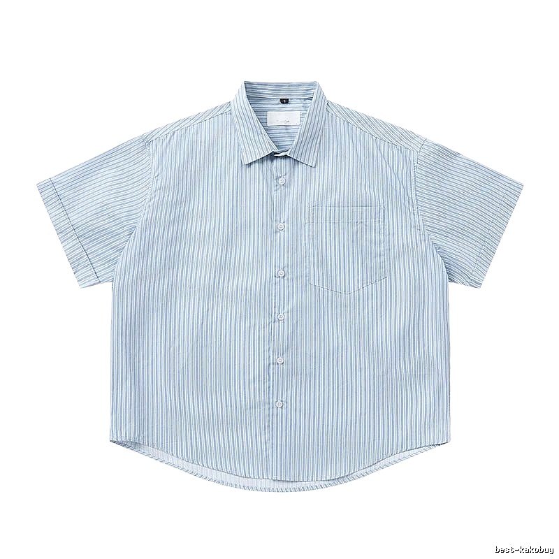 AMI striped minimalist style blue shirt