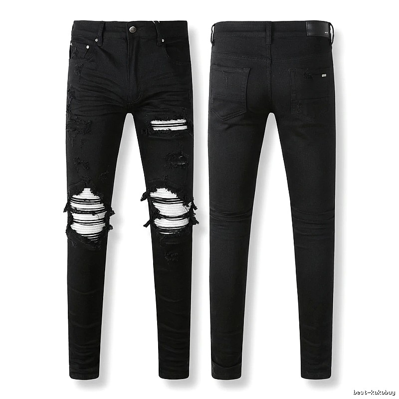 AMI trendy brand black jeans with holes