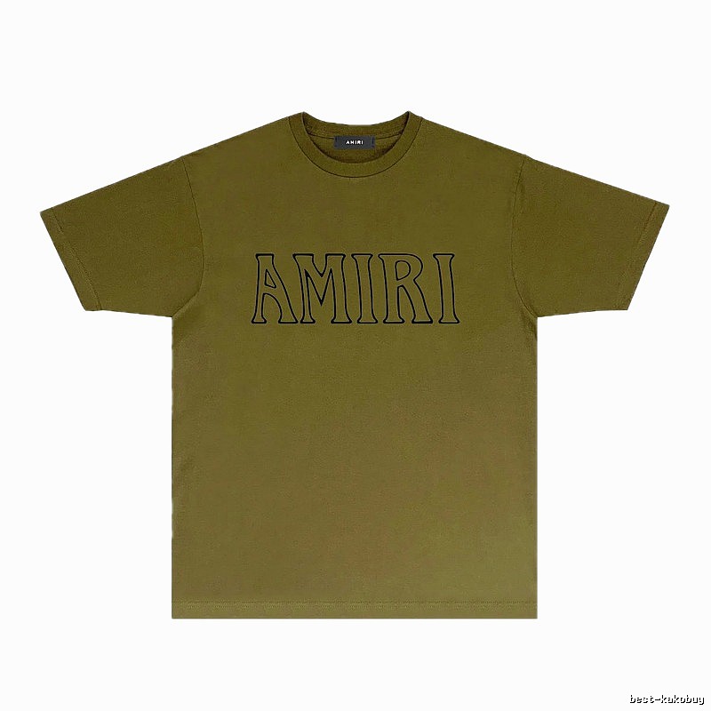 AMIRI Basic Style Minimalist Olive Green T-shirt