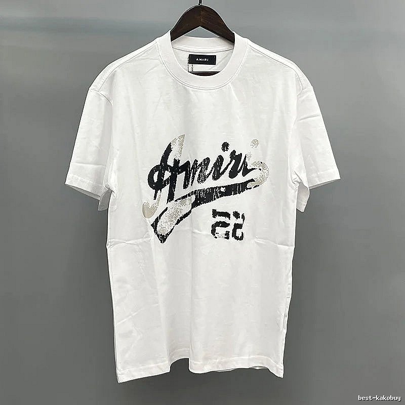 Amiri Black Lettering With Slash Detail White Records Graphic T-Shirt Resort Wear