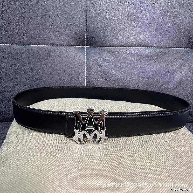 Amiri Casual Logo belt Black Belt Metallic for Streetwear Looks