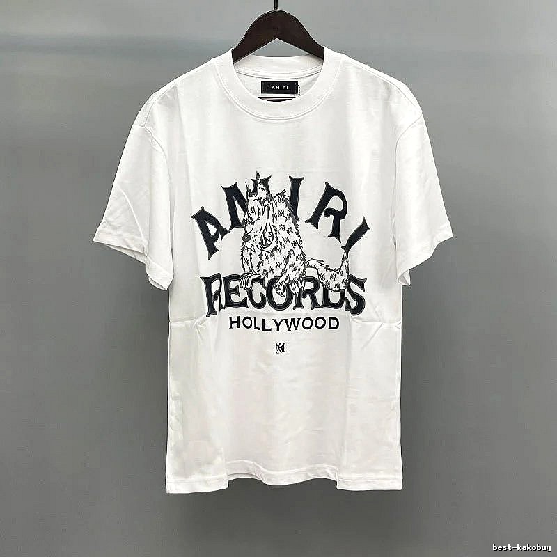 Amiri Letter Graphic White Records Graphic T-Shirt Daily Styling