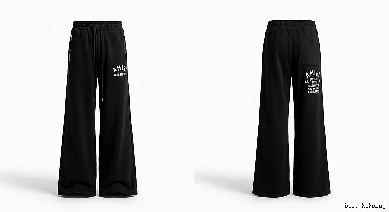 AMIRI Letter Print Casual Black Pants