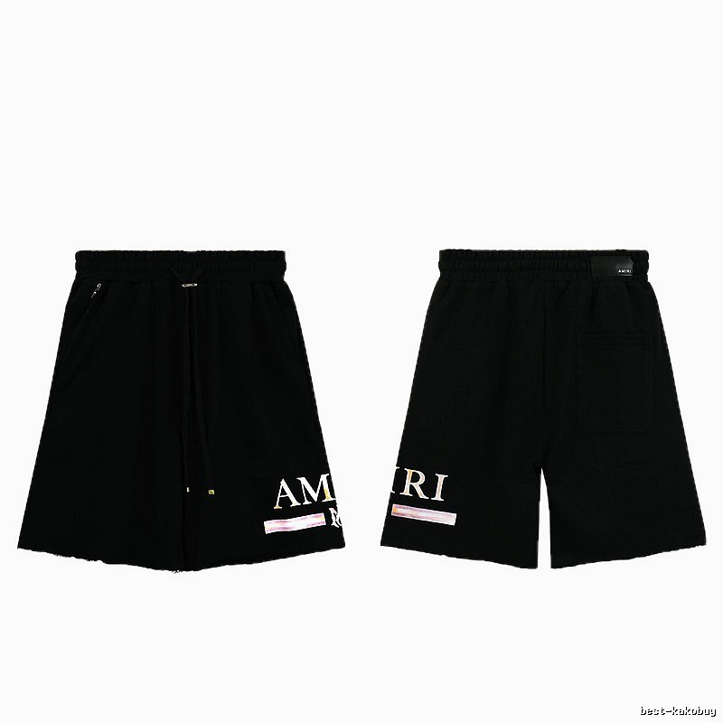 AMIRI Letter Print Street Style Black Shorts