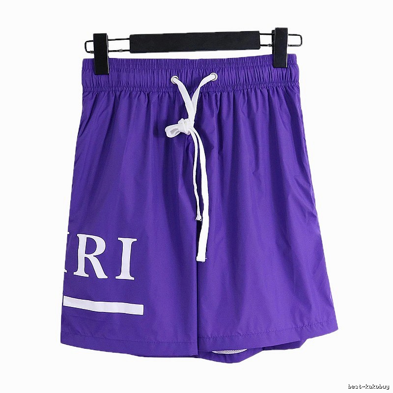 AMIRI Letter Print Street Style Purple Shorts