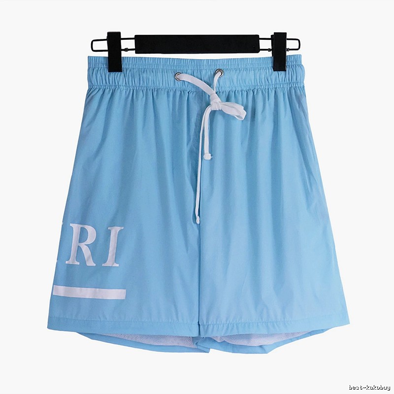 AMIRI Print Collection Street Style Light Blue Shorts