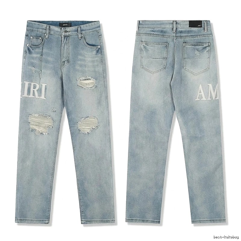 AMIRI Ripped Denim Blue Jeans