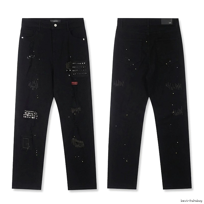 AMIRI Rivet Punk Style Black Pants