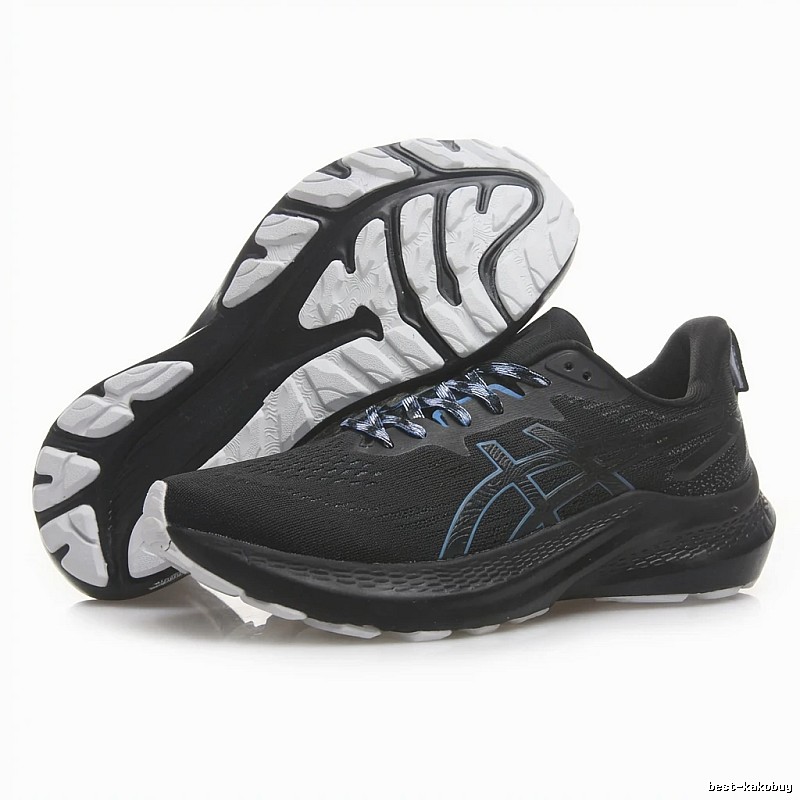 ASICS cushioning black running shoes