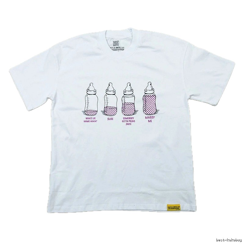 AwfulLot Bottle Print Street Style White T-Shirt