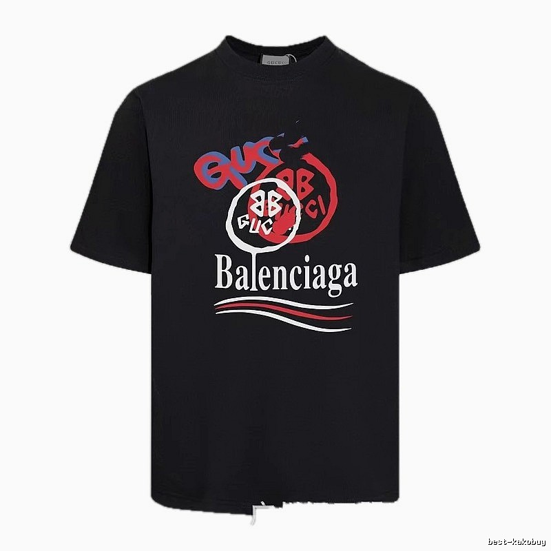 Balenciaga Co-branded Graffiti-style Black T-shirt