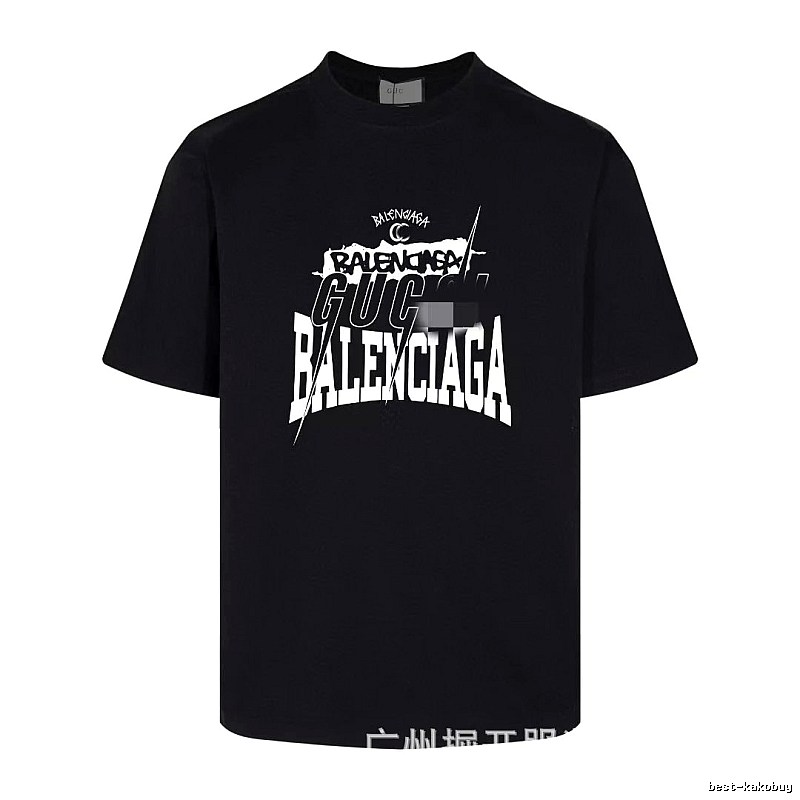 Balenciaga Co-branded Street Style Black Short-sleeve T-shirt